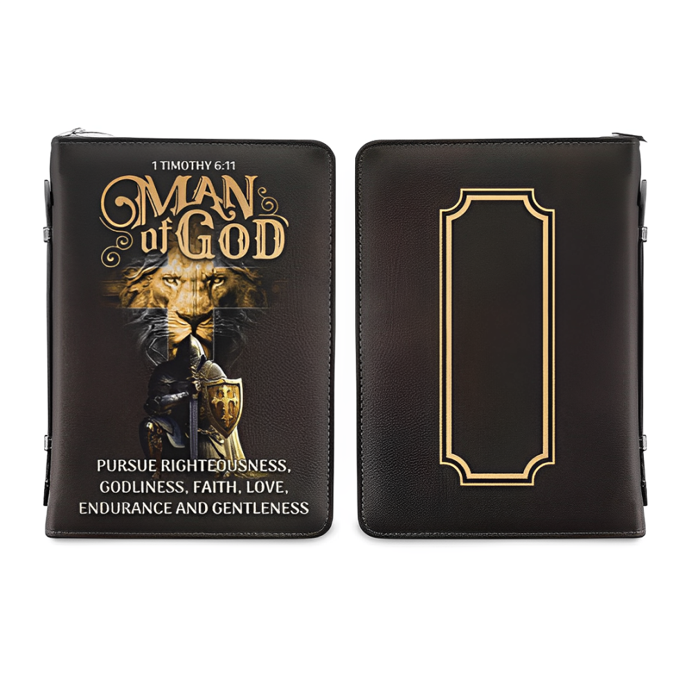 Leauni Lion And Knight "Man Of God" Bible Cover Leauni