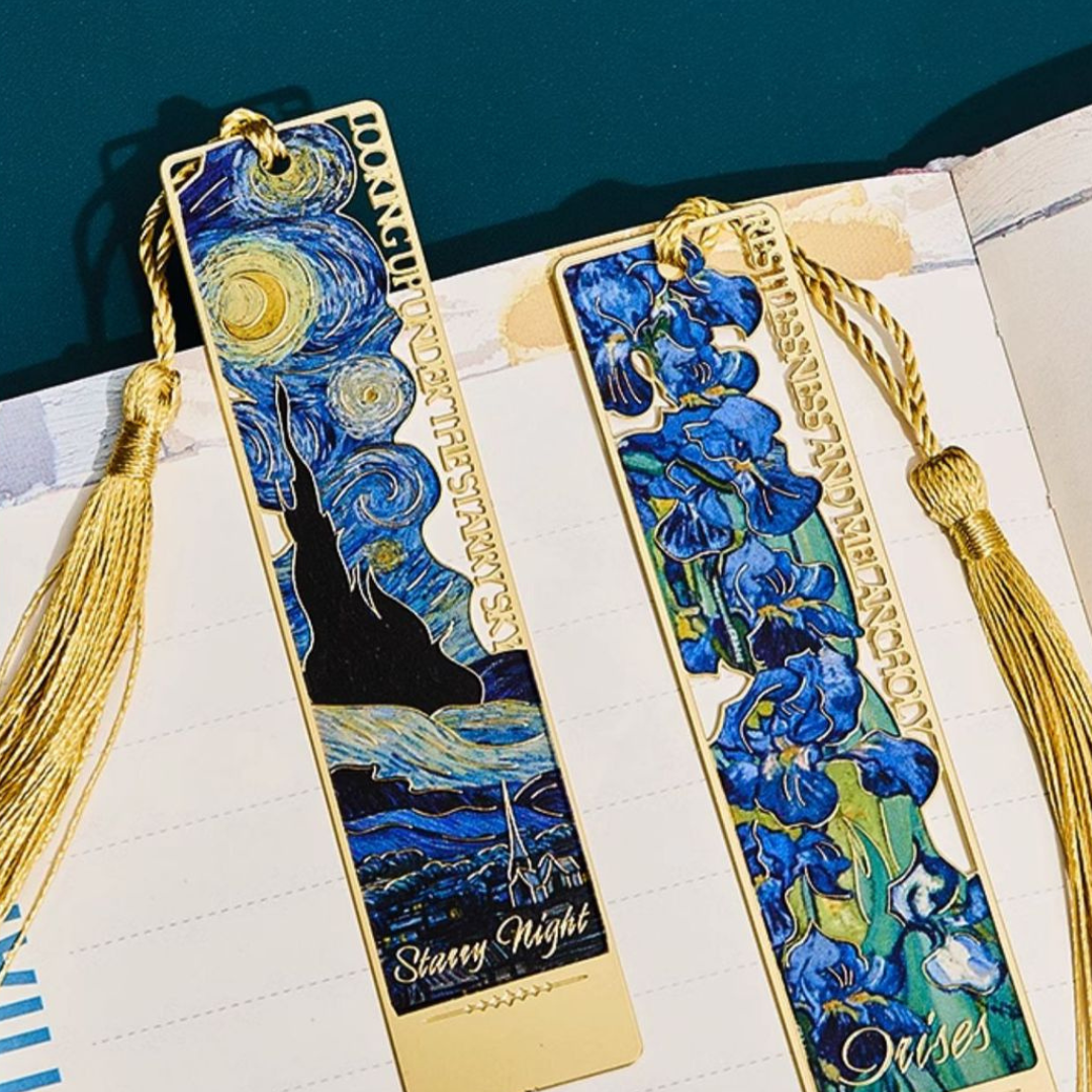 Leauni Flower Metal Exquisite Bookmark With Tassel Painting Gifts for Book Lovers Leauni