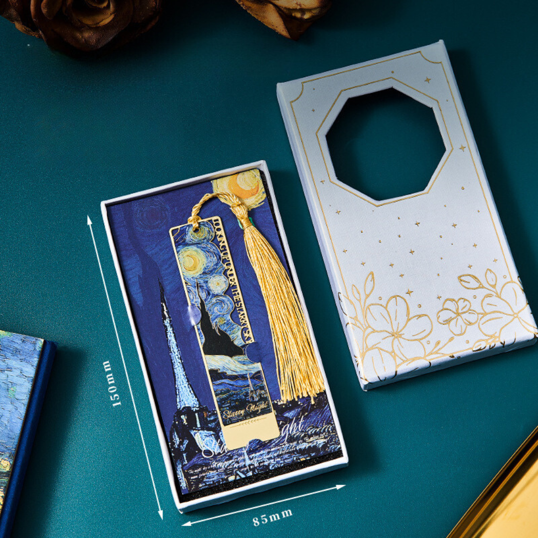 Leauni Flower Metal Exquisite Bookmark With Tassel Painting Gifts for Book Lovers Leauni