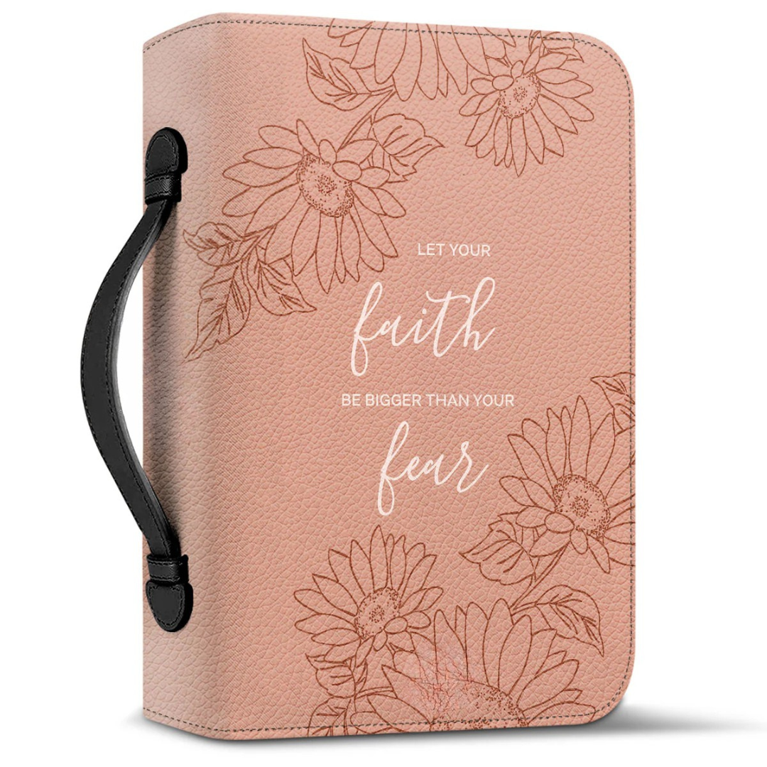 Leauni Personalized " Let Your Faith Be Bigger Than Your Fear" Bible Cover Case Leauni