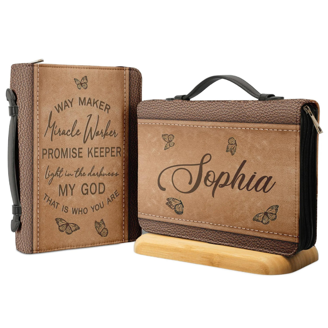 Leauni Personalized " Way Maker Miracle Worker" Bible Cover Case Leauni