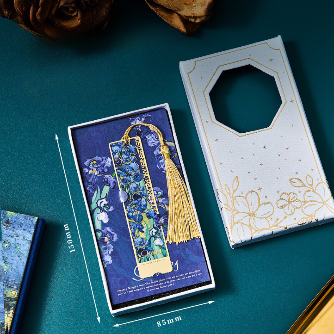 Leauni Flower Metal Exquisite Bookmark With Tassel Painting Gifts for Book Lovers Leauni