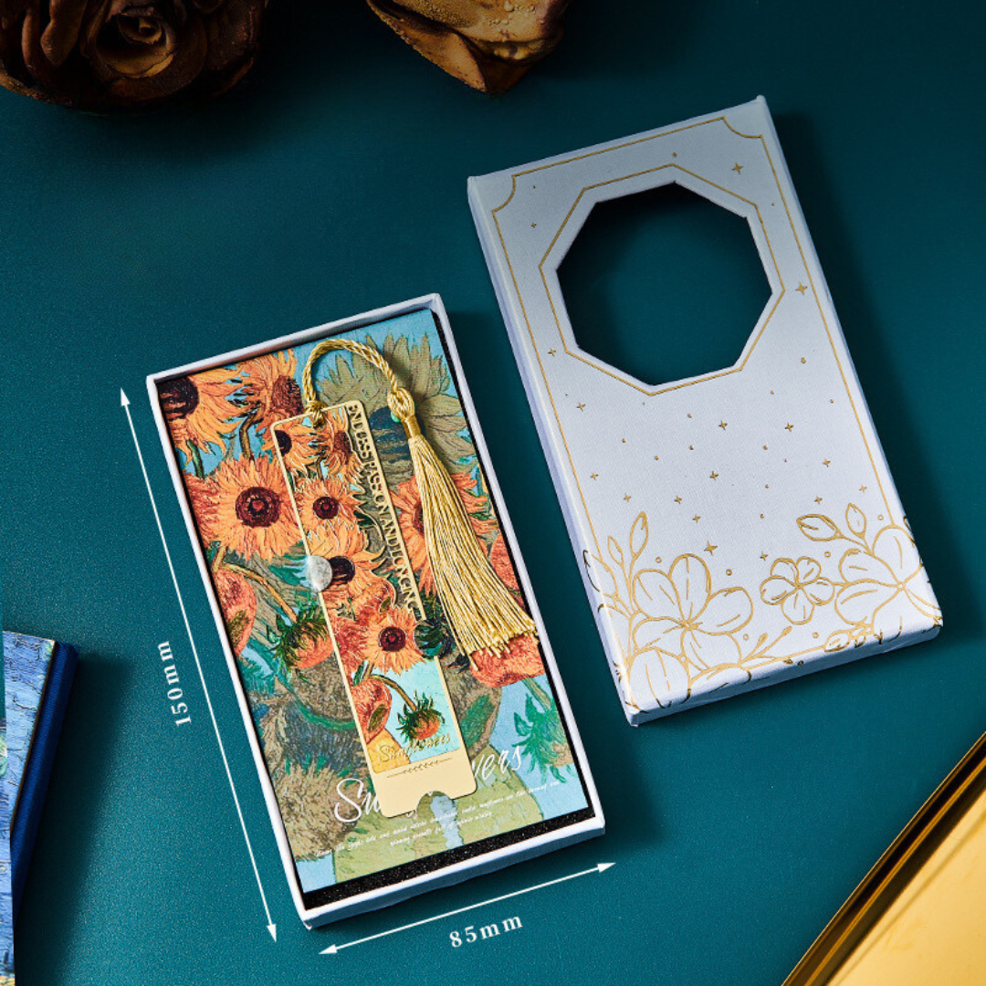 Leauni Flower Metal Exquisite Bookmark With Tassel Painting Gifts for Book Lovers Leauni