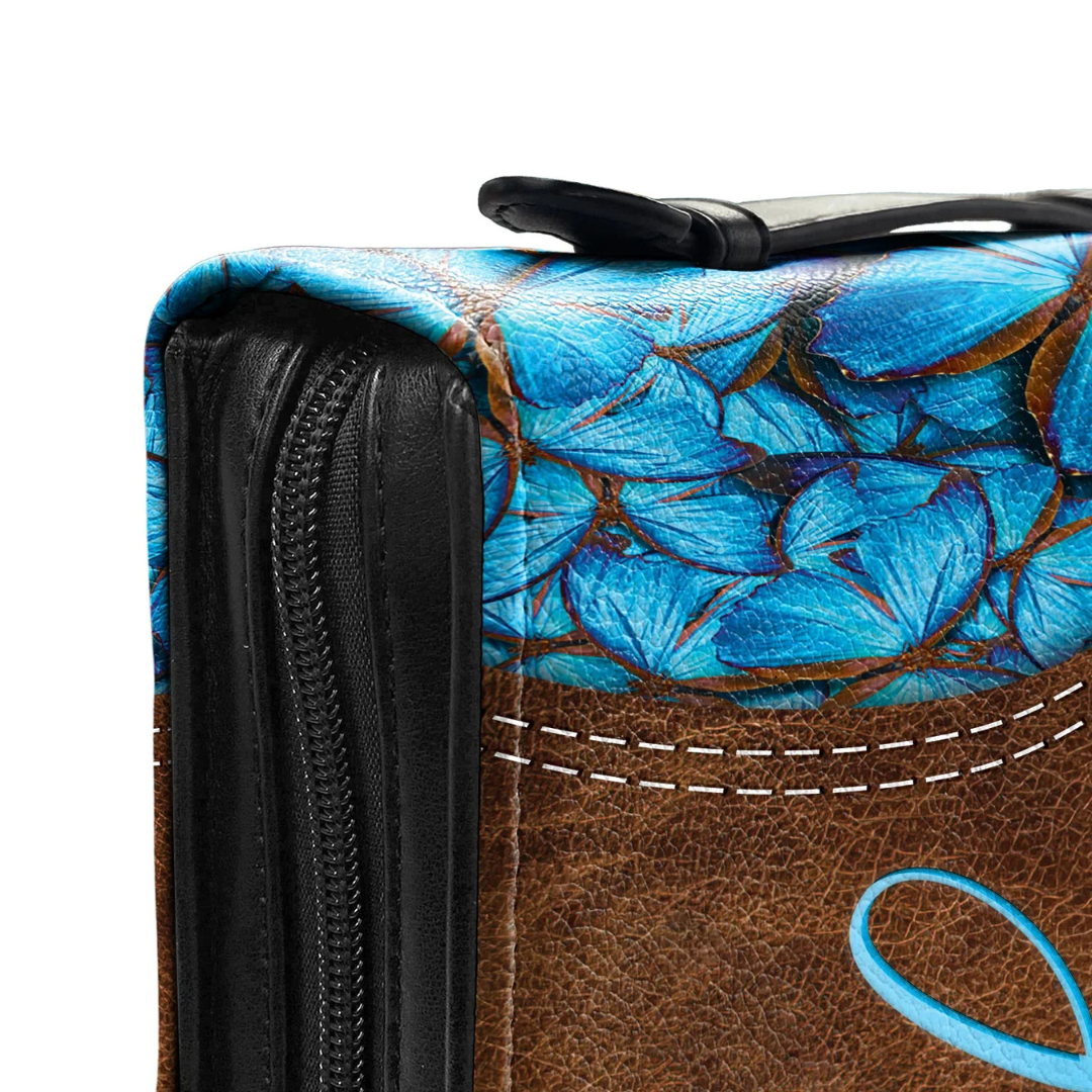 Leauni Personalized Faux Leather Bible Cover Case " Let Your Faith Be Bigger Than Your Fear" Leauni