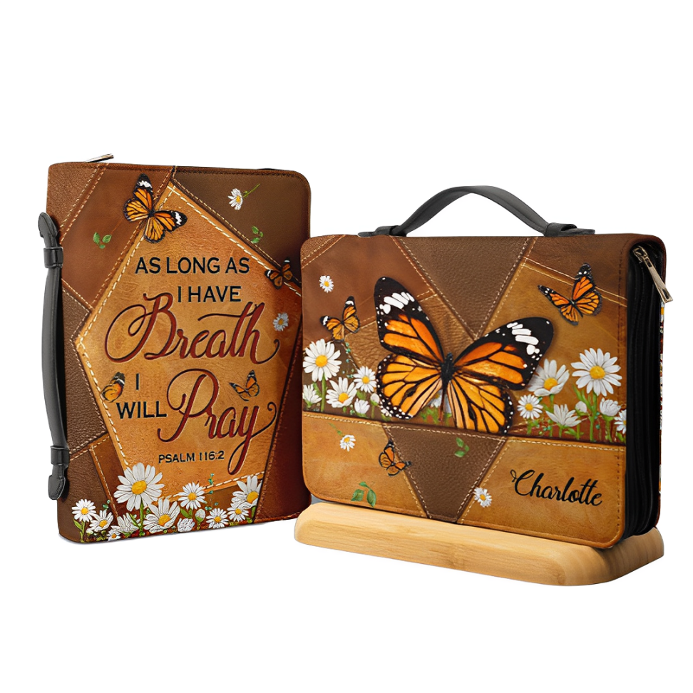 Leauni "As Long As I Have Breath I Will Pray" Bible Cover Leauni
