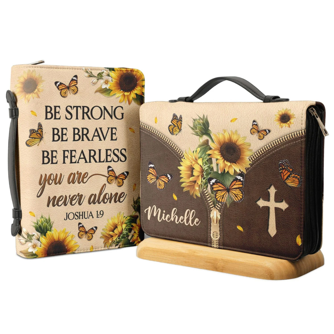 Leauni Personalized " Be Strong Be Brave Be Fearless" Bible Cover Case Leauni