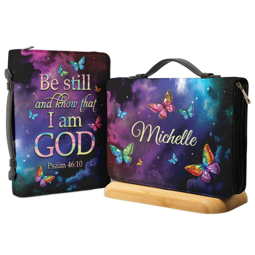 Leauni Personalized " Be Still and Know That I am God " Bible Cover Case Leauni