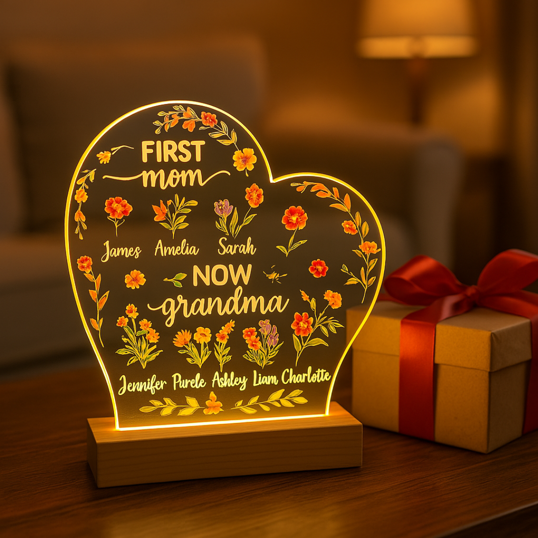 Leauni Personalized Mom Flowers Plaque - Best Mother's Day Gift Ever! Leauni