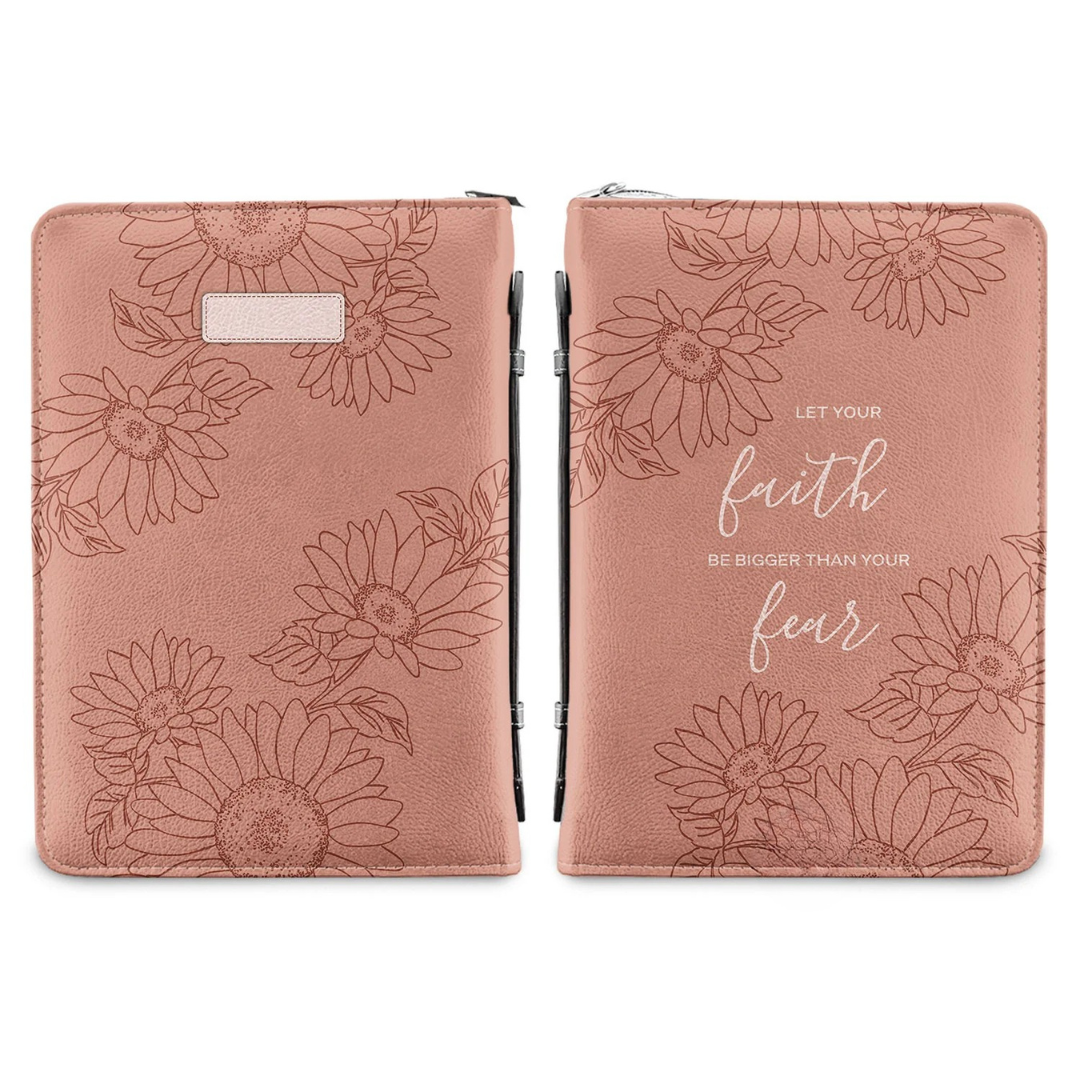 Leauni Personalized " Let Your Faith Be Bigger Than Your Fear" Bible Cover Case Leauni