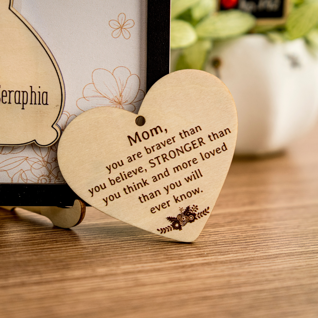 Leauni Personalized Bear Family Animal Puzzle Name Photo Frame - Warm Mother's Day Gift Leauni