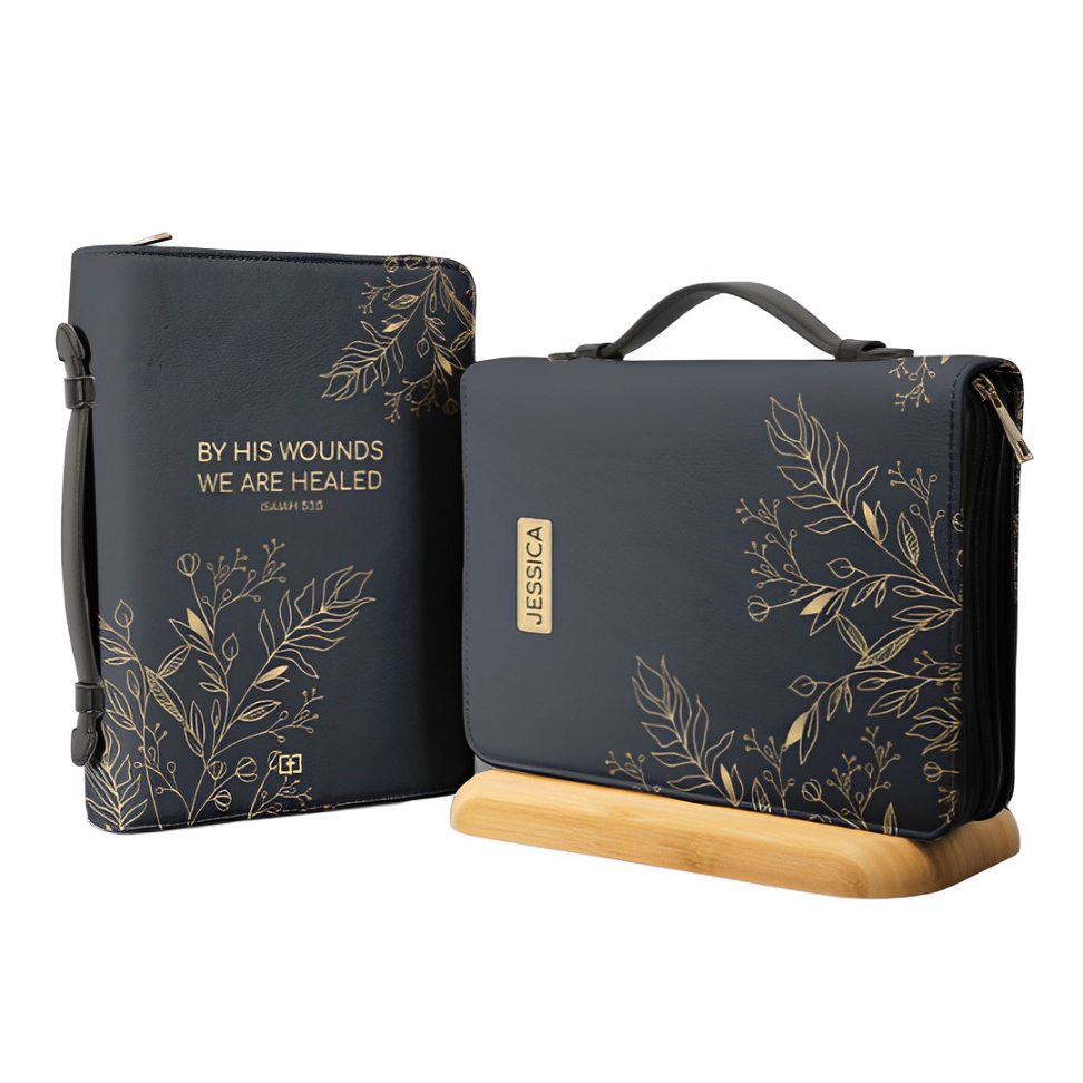 Leauni "By His Wounds We Are Healed" Bible Cover Leauni