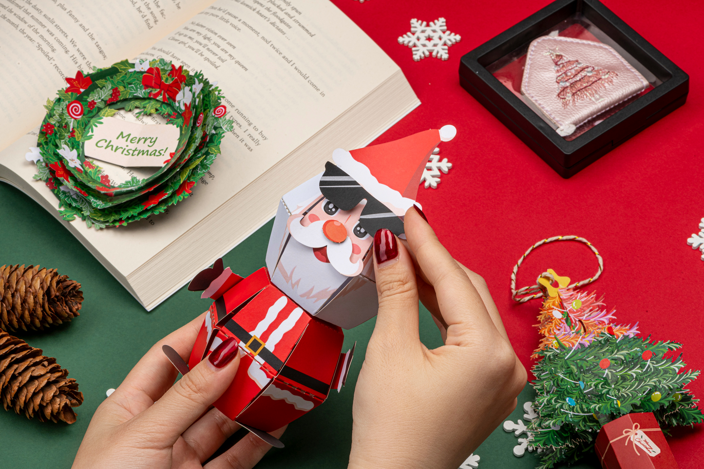Leauni Christmas Design 3D Pop-up Bookmark - Special Edition - (Best Xmas Gift For Book Lovers) Leauni