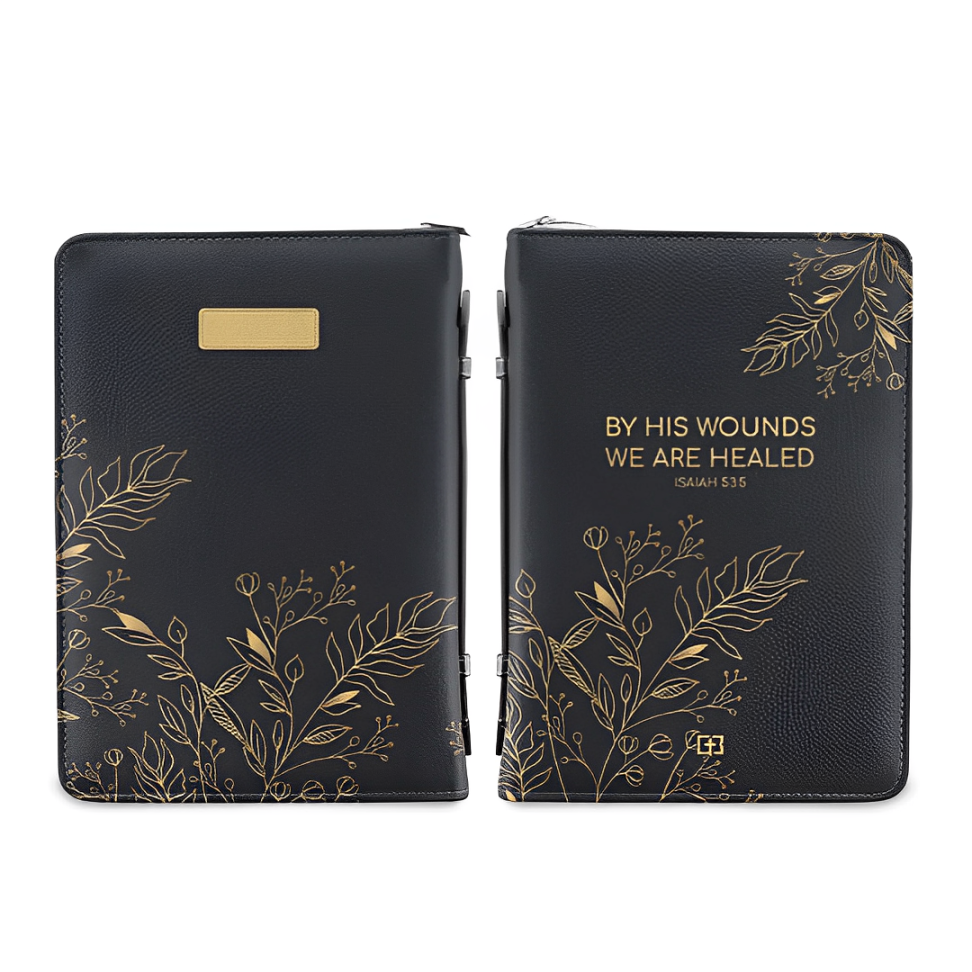 Leauni "By His Wounds We Are Healed" Bible Cover Leauni