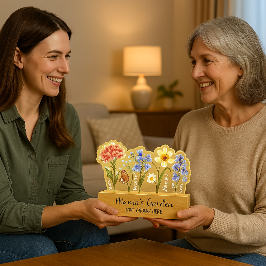 Leauni Custom Birth Month Flowers Mother's Day Night Light Gift Leauni