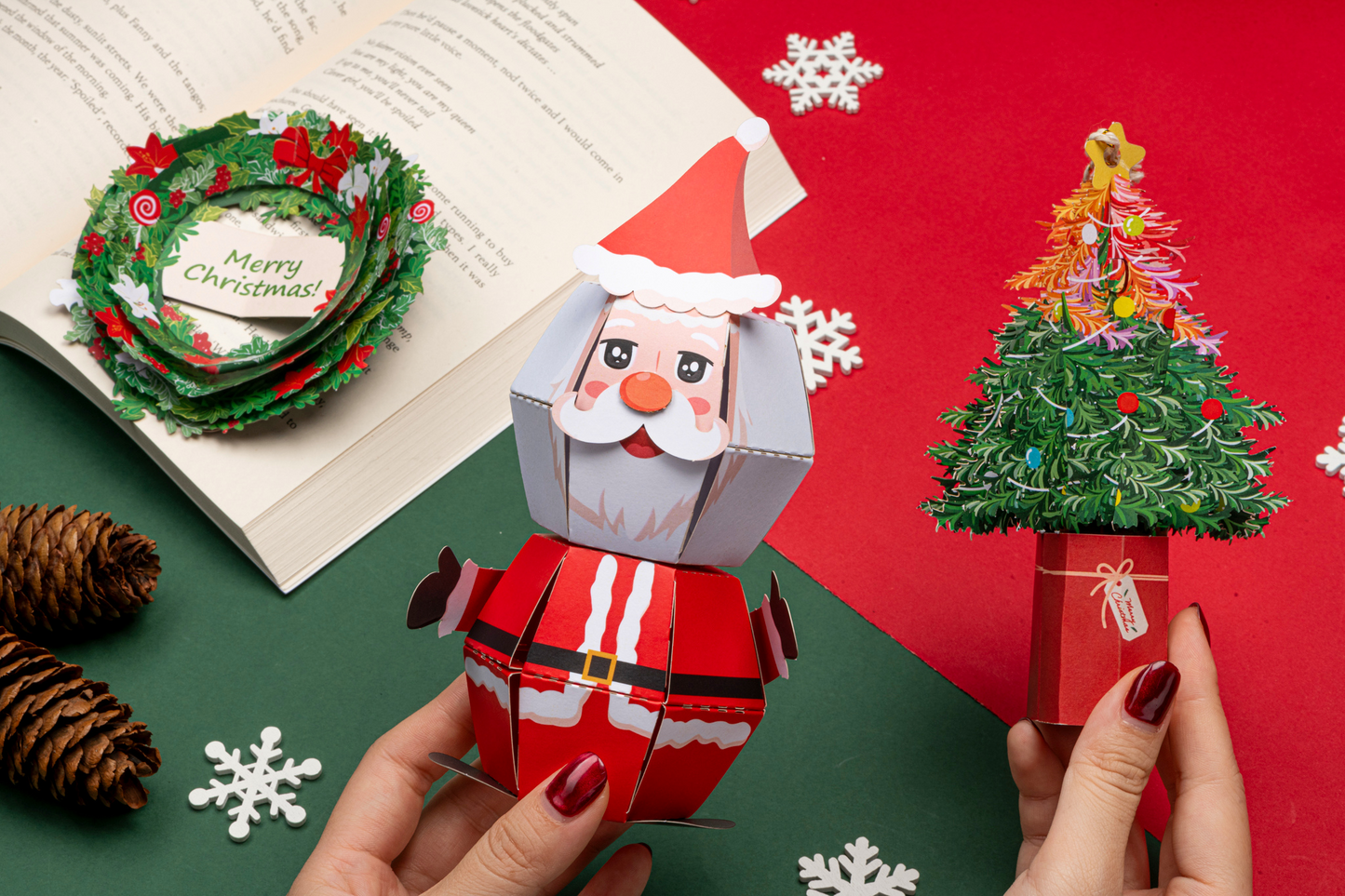 Leauni Christmas Design 3D Pop-up Bookmark - Special Edition - (Best Xmas Gift For Book Lovers) Leauni