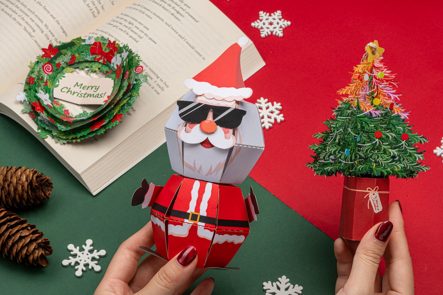 Leauni Christmas Design 3D Pop-up Bookmark - Special Edition - (Best Xmas Gift For Book Lovers) Leauni