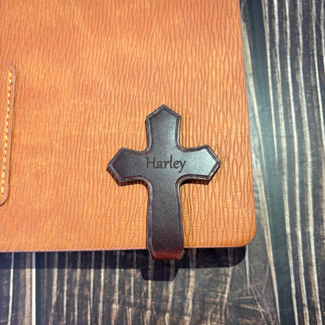 Leauni Cross Bookmark/Money Clip Grain Leather Personalized Engraved Leauni