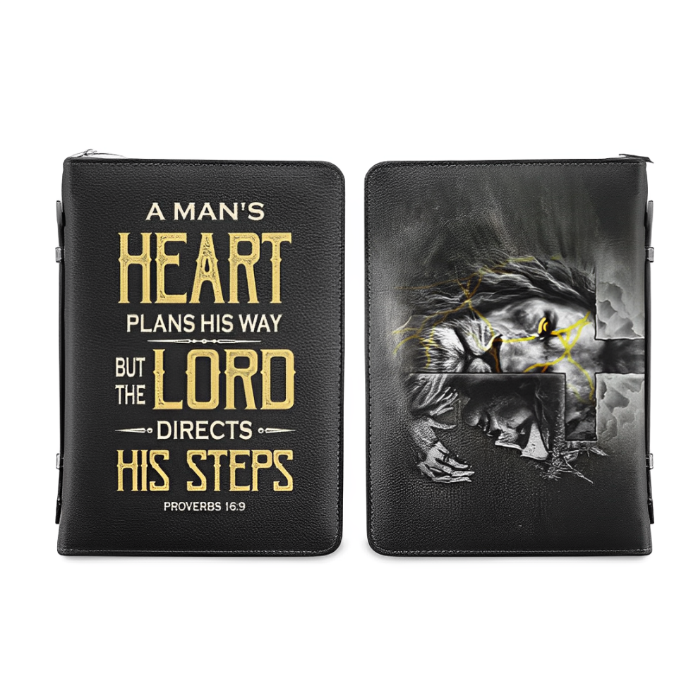 Leauni "A Man's Heart Plans His Way" Bible Cover Leauni