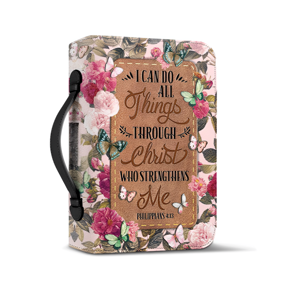 Leauni "I Can Do All Things Through Christ Who Strengthens Me" Bible Cover Leauni