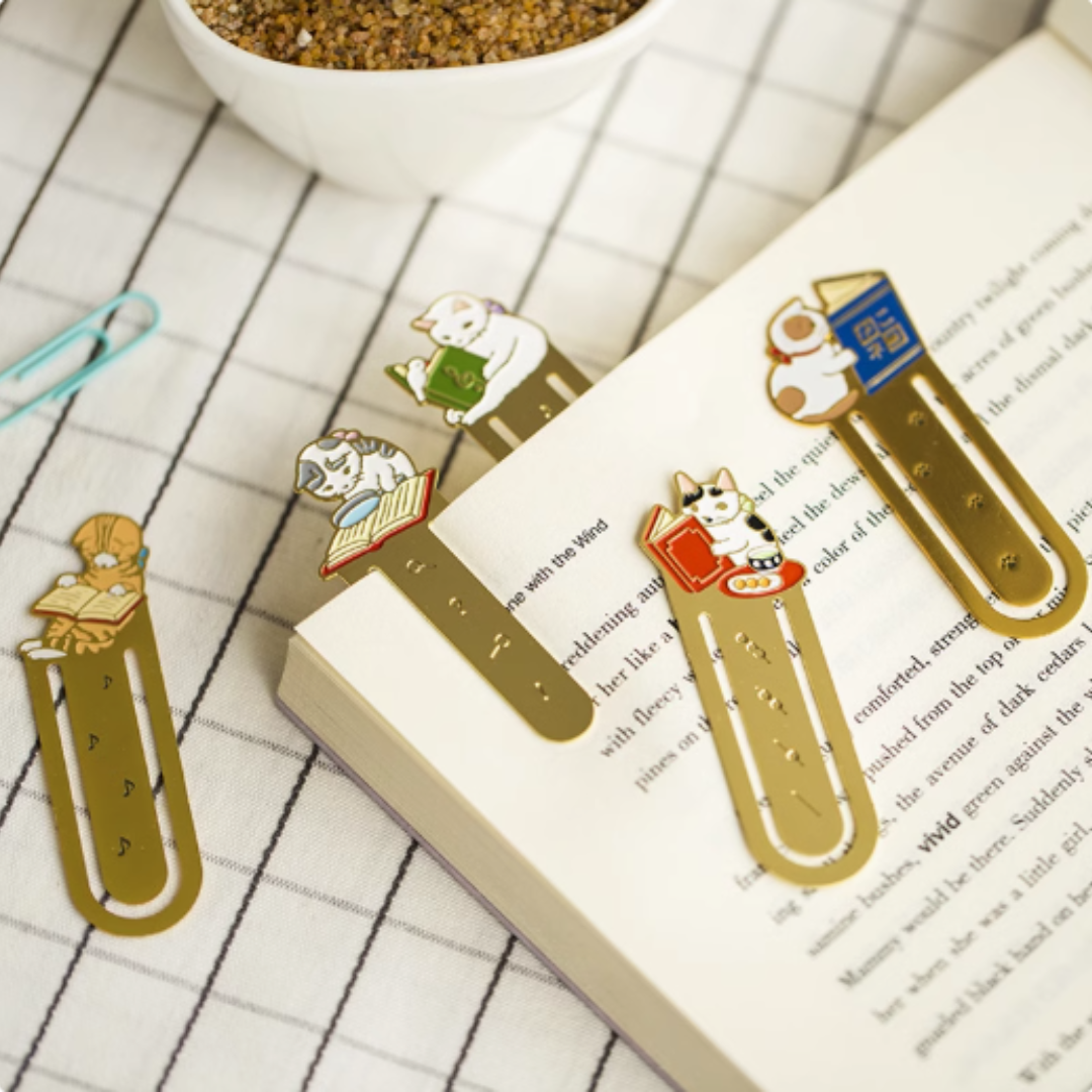 Leauni Metal Cat Bookmark Cute Firm Clip-on Reading Book Charm Leauni