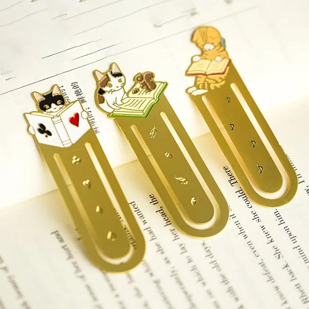 Leauni Metal Cat Bookmark Cute Firm Clip-on Reading Book Charm Leauni