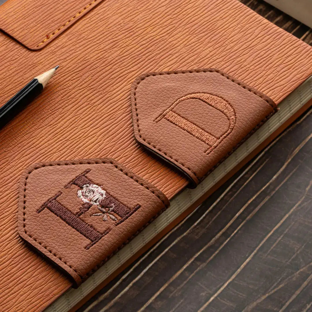 Leauni Personalized Embroidery Magnetic Leather Bookmark (Best Gift For Book Lover) Leauni