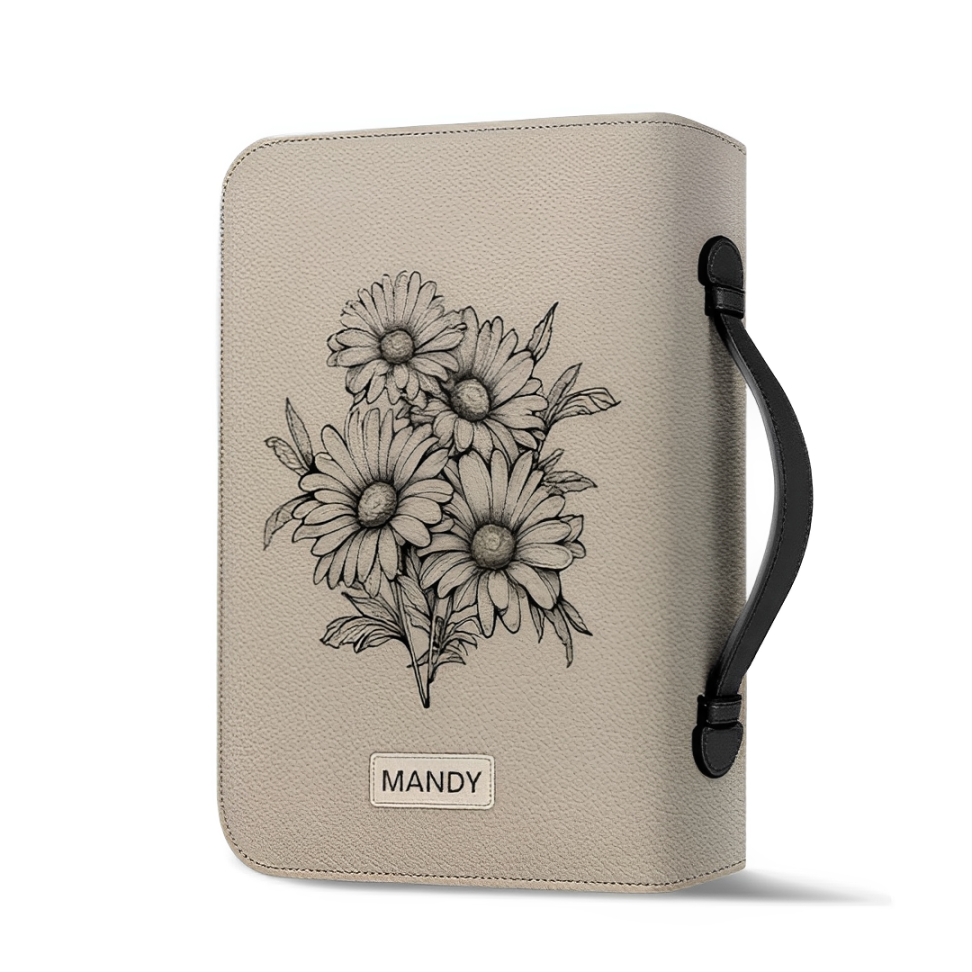 Leauni Minimalism Daisy "Way Maker Miracle Worker" Bible Cover Leauni