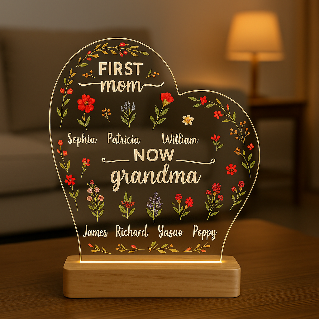Leauni Personalized Mom Flowers Plaque - Best Mother's Day Gift Ever! Leauni
