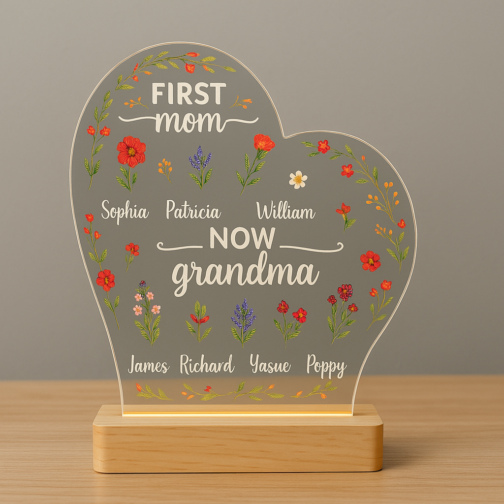 Leauni Personalized Mom Flowers Plaque - Best Mother's Day Gift Ever! Leauni