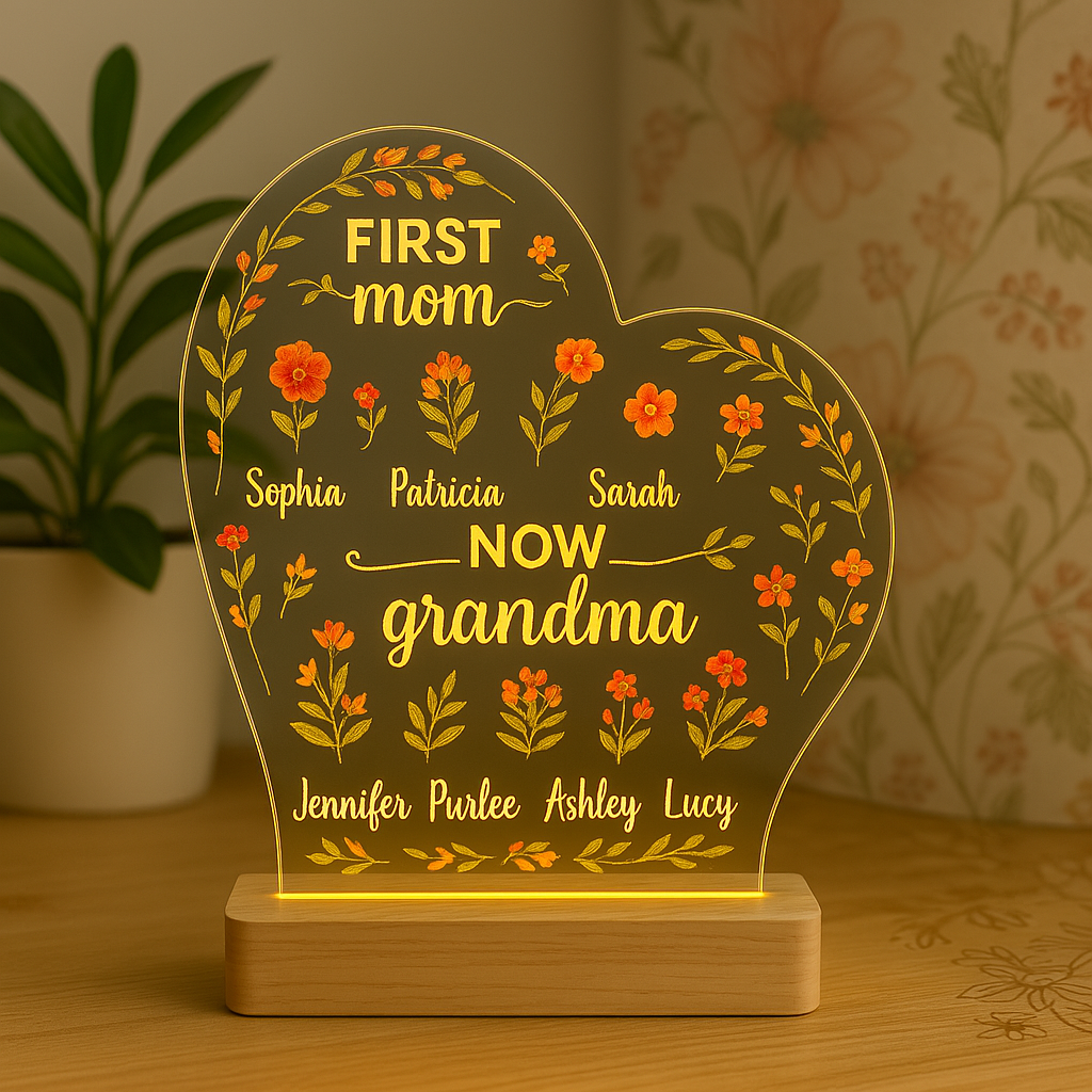 Leauni Personalized Mom Flowers Plaque - Best Mother's Day Gift Ever! Leauni