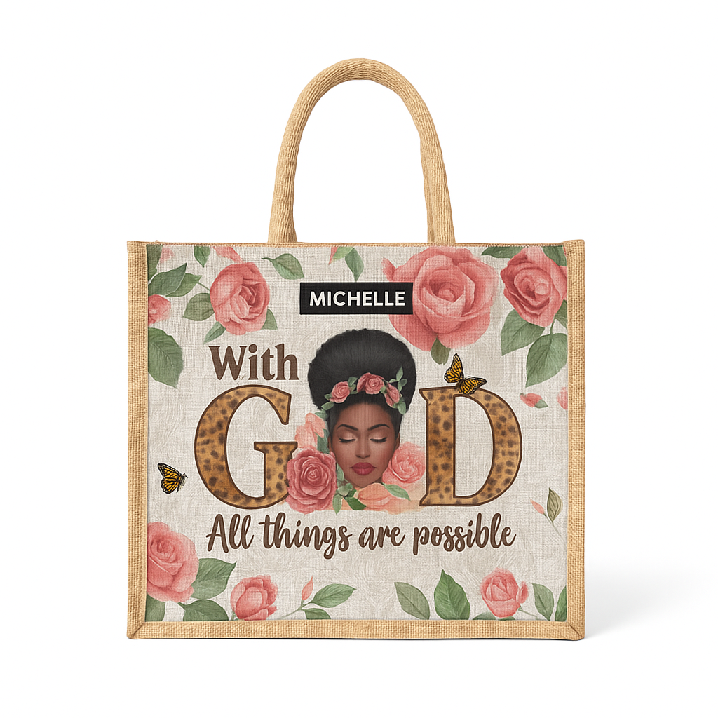 Leauni Sac fourre-tout en jute personnalisé pour femmes élégantes et puissantes