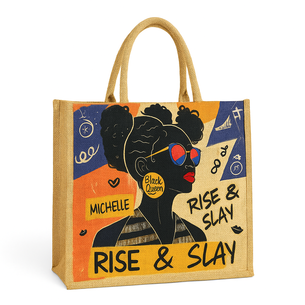 Leauni Sac fourre-tout en jute personnalisé pour femmes élégantes et puissantes