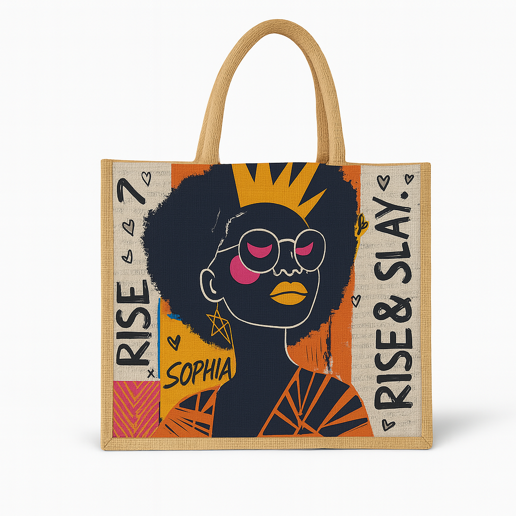 Leauni Sac fourre-tout en jute personnalisé pour femmes élégantes et puissantes