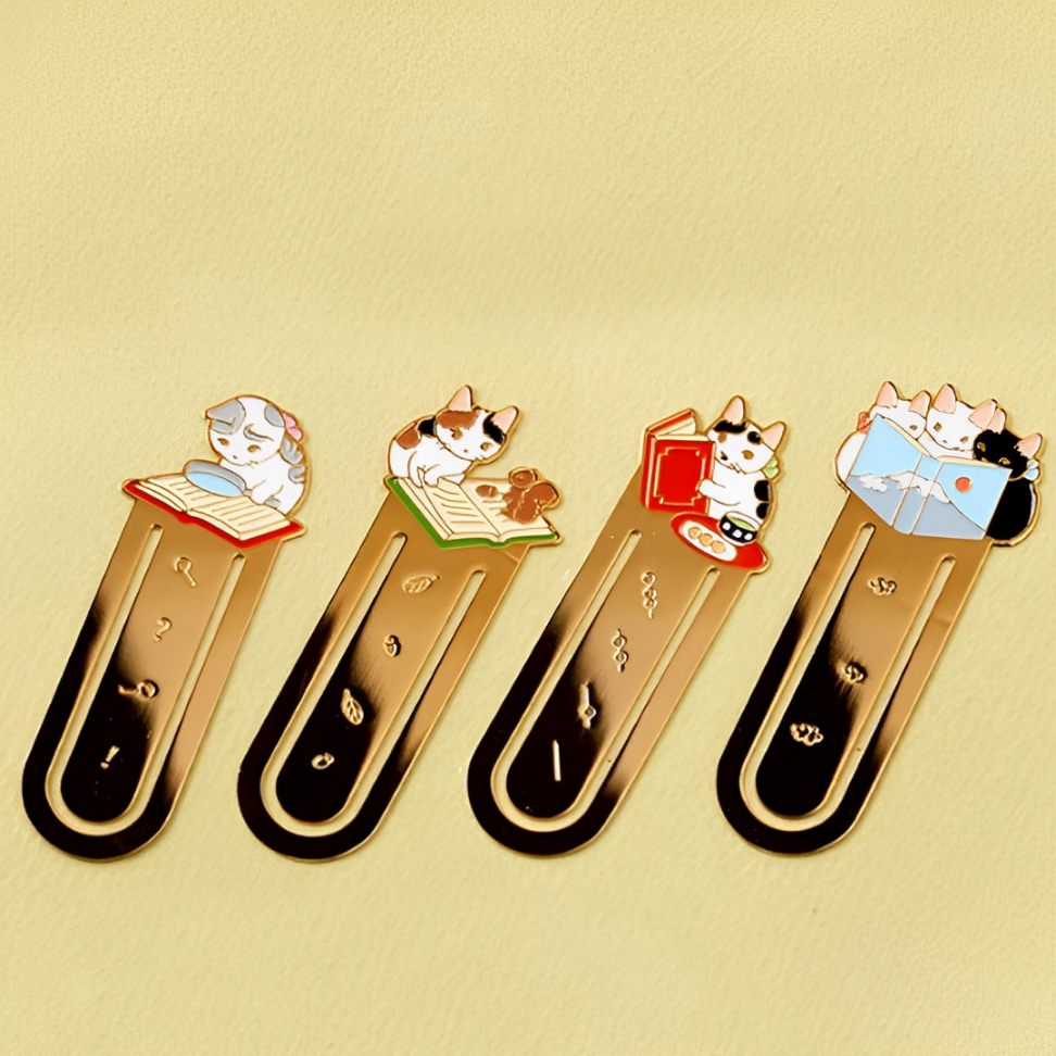 Leauni Metal Cat Bookmark Cute Firm Clip-on Reading Book Charm Leauni