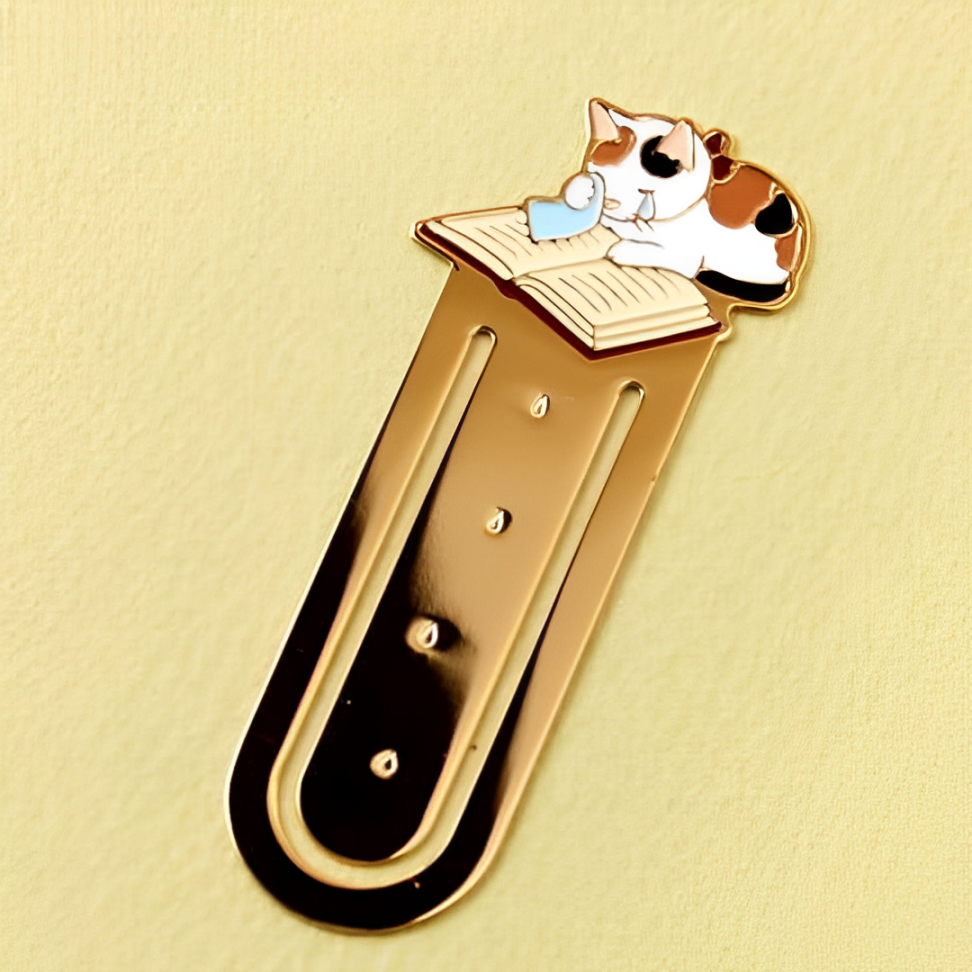 Leauni Metal Cat Bookmark Cute Firm Clip-on Reading Book Charm Leauni