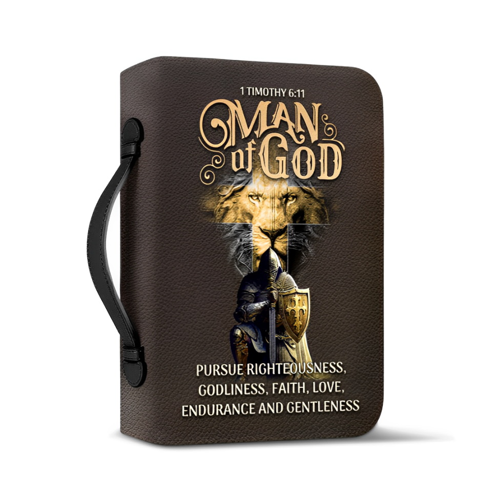 Leauni Lion And Knight "Man Of God" Bible Cover Leauni