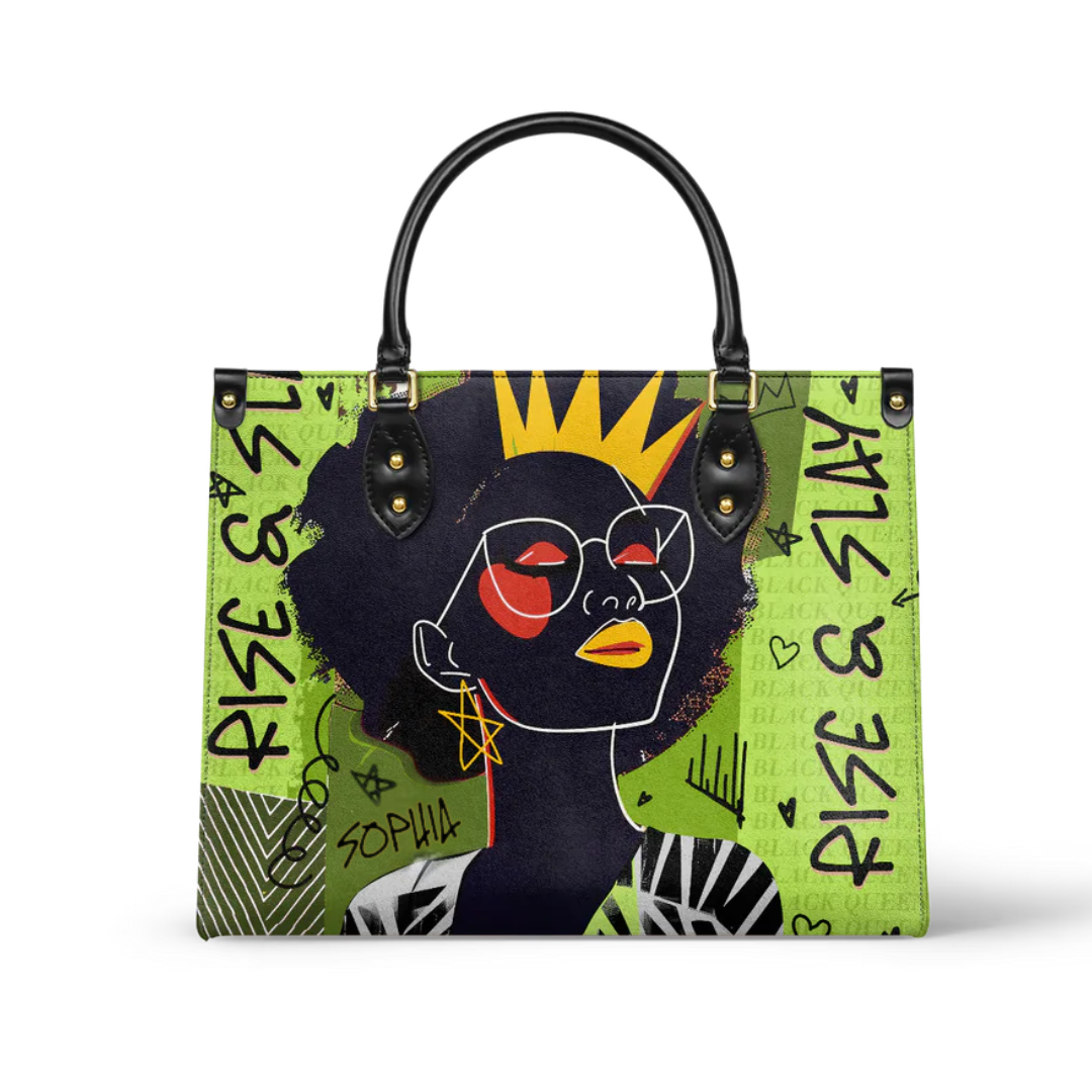 Leauni Sac à main personnalisé en cuir pour femmes modernes et Reines Noires stylées