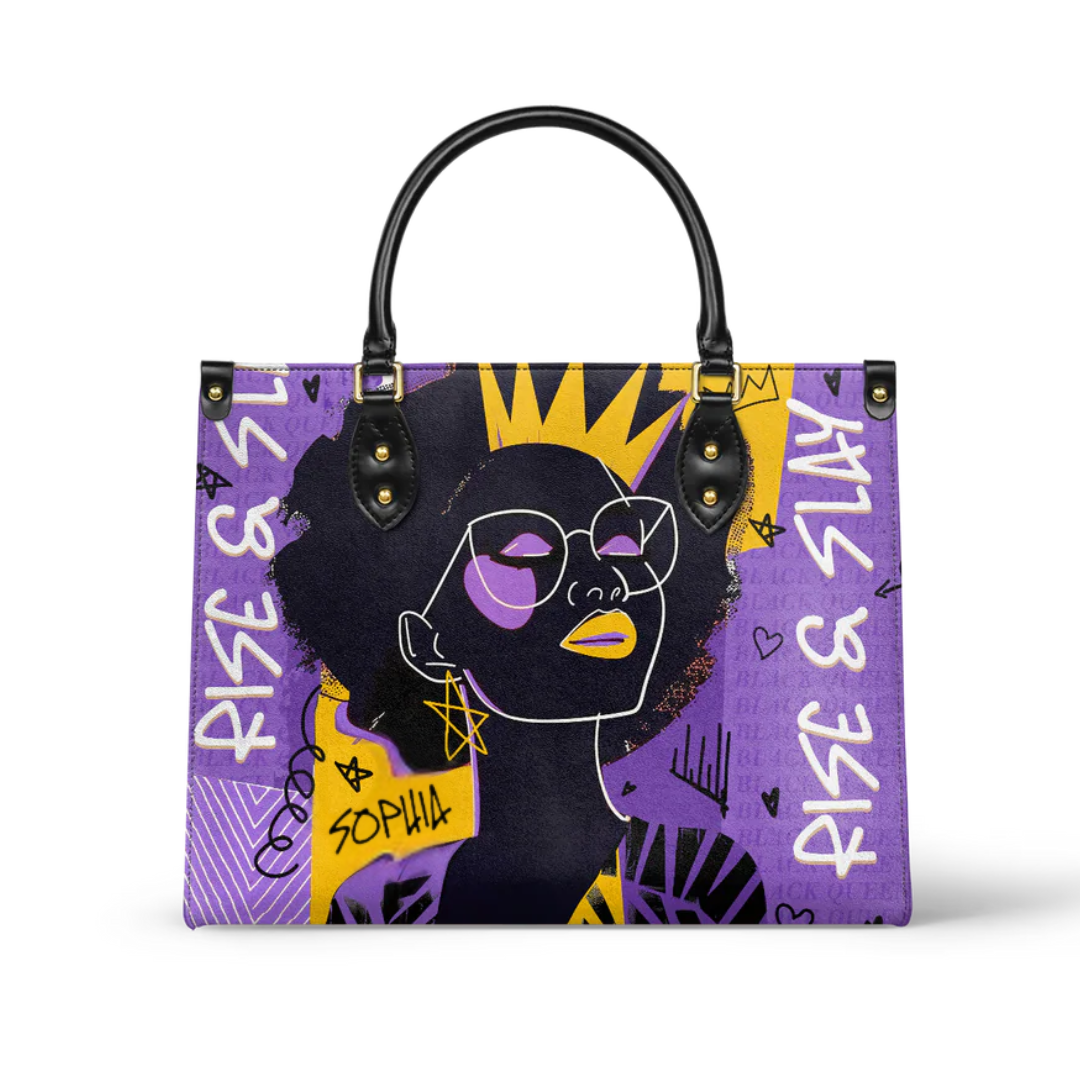 Leauni Sac à main personnalisé en cuir pour femmes modernes et Reines Noires stylées