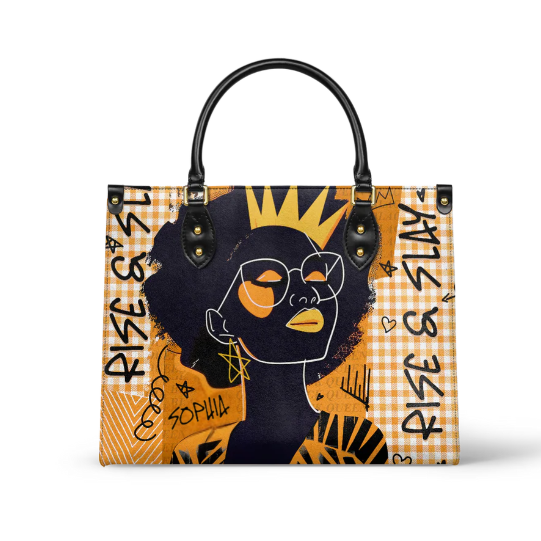 Leauni Sac à main personnalisé en cuir pour femmes modernes et Reines Noires stylées