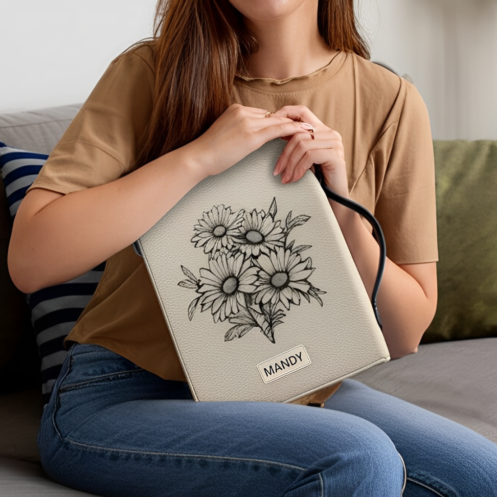 Leauni Minimalism Daisy "Way Maker Miracle Worker" Bible Cover Leauni
