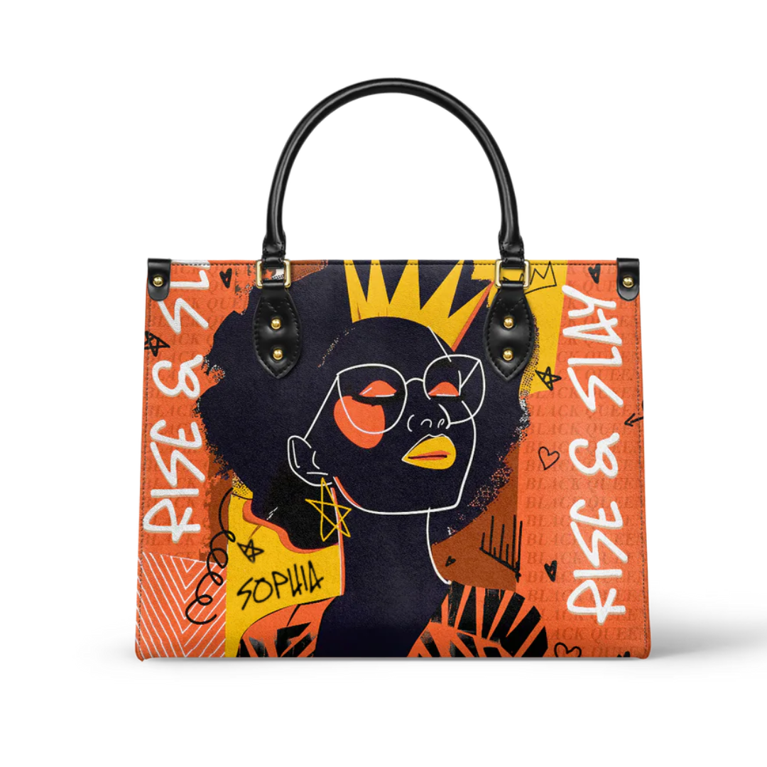 Leauni Sac à main personnalisé en cuir pour femmes modernes et Reines Noires stylées