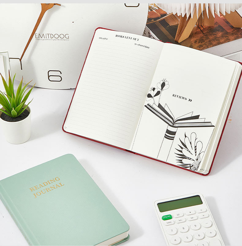 Leauni PU Leather Hardcover Reading Journal | Must-Have Item For Book Lovers, Students, Scholars Leauni