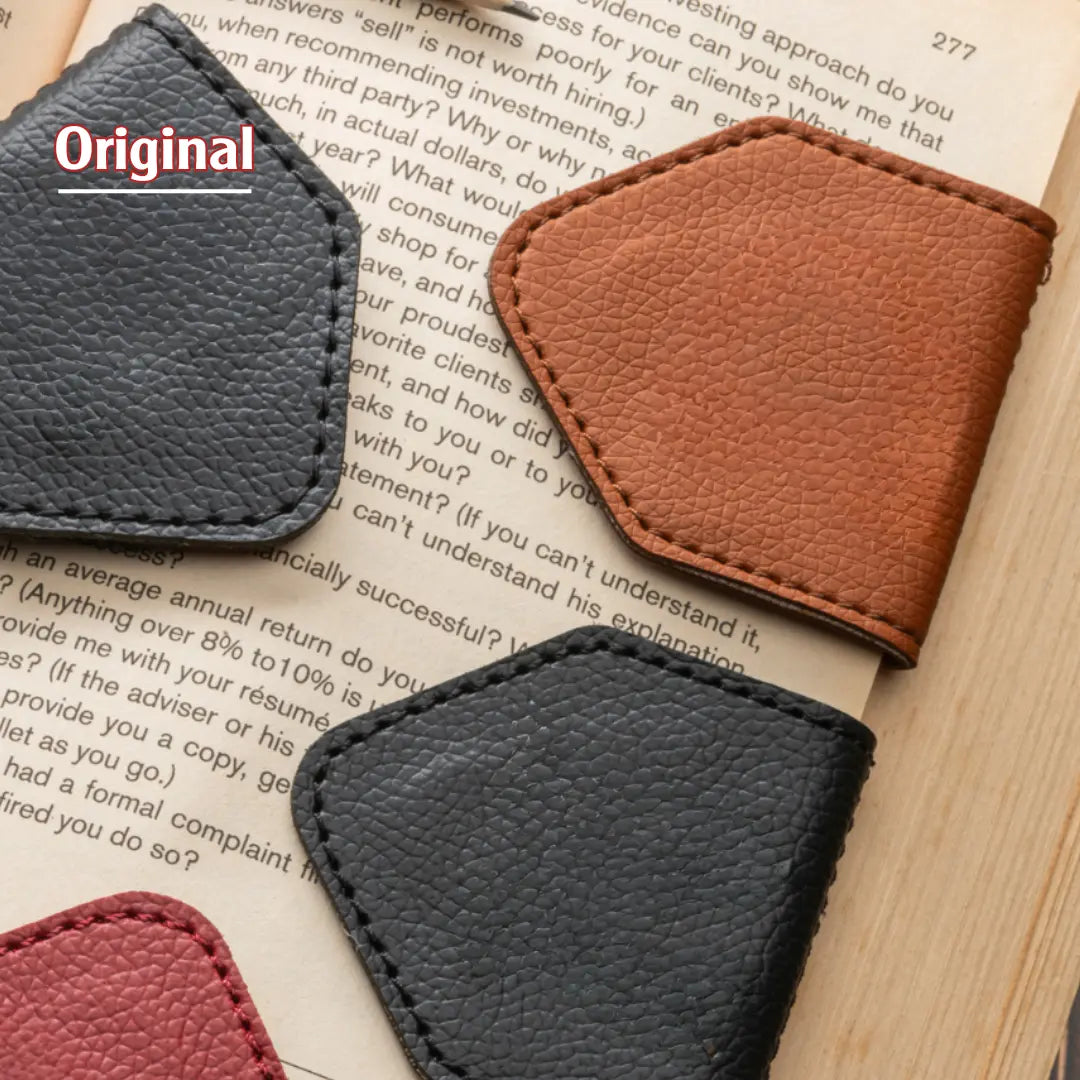 Leauni Personalized Embroidery Magnetic Leather Bookmark (Best Gift For Book Lover) Leauni