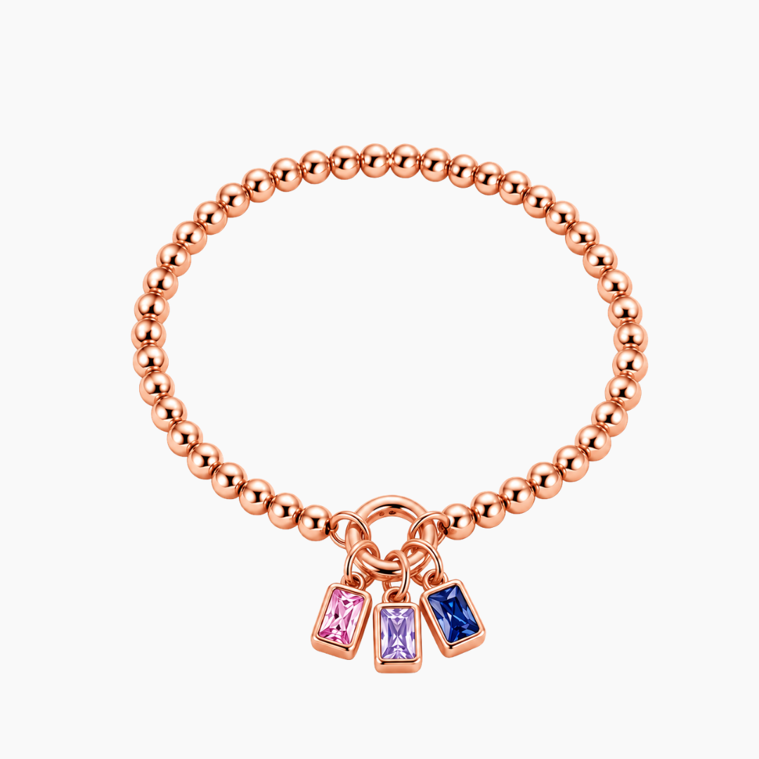 Personalized Square-cut Birthstone Bracelet