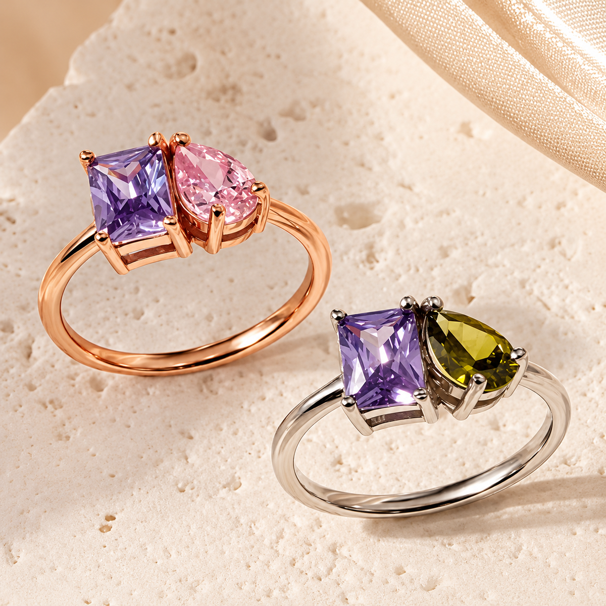 Personalized Toi Et Moi Birthstone Ring