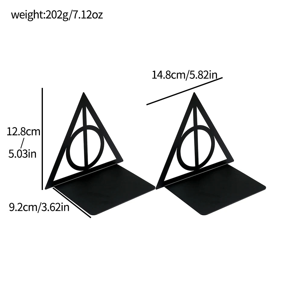 Leauni Classic Magic Triangle Hollow Bookends Aesthetic Design Book Holder