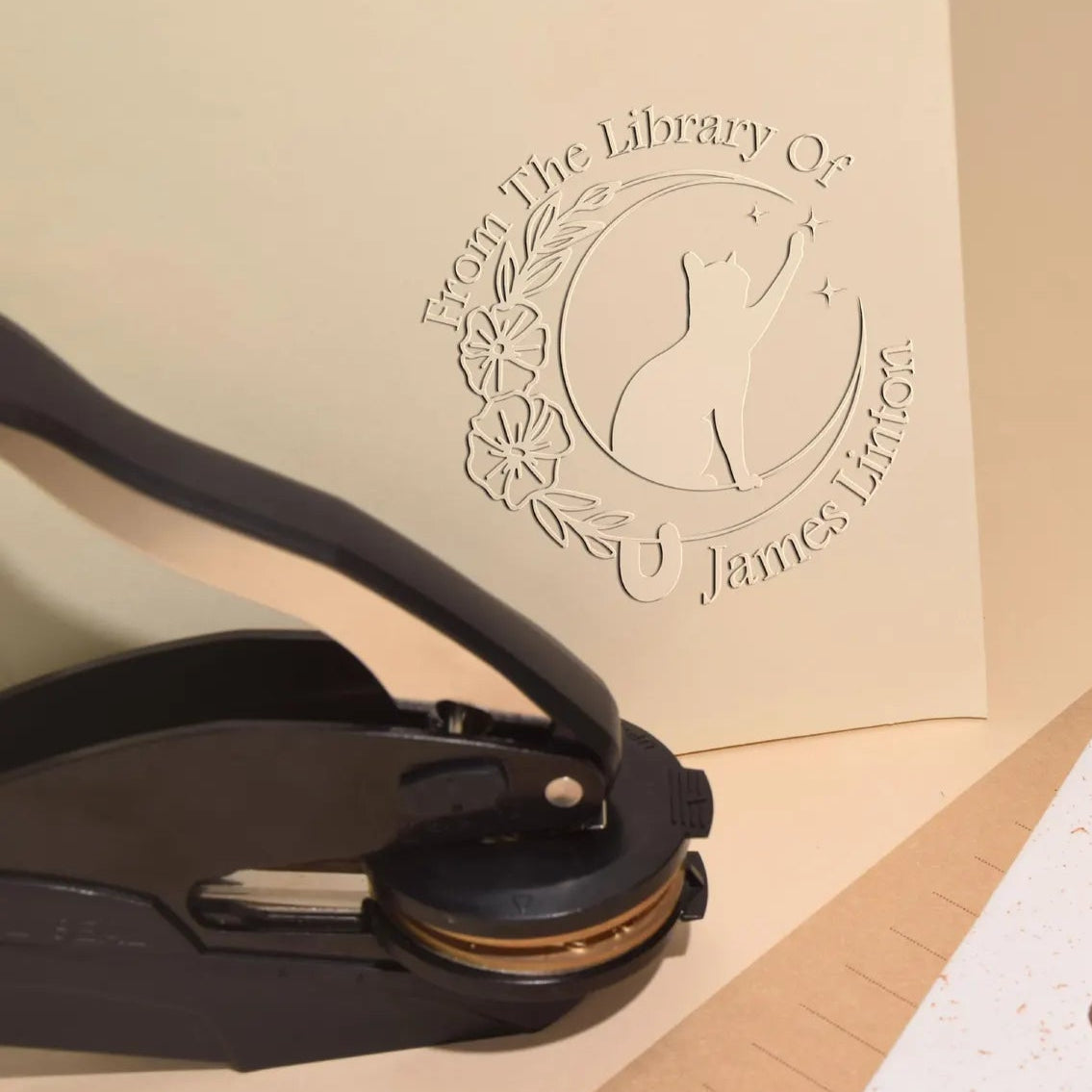 Leauni Custom Embosser With Personalized Stamp | Best Gift for Book Lovers Leauni