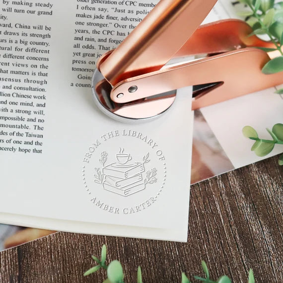 Leauni Custom Embosser With Personalized Stamp | Best Gift for Book Lovers Leauni