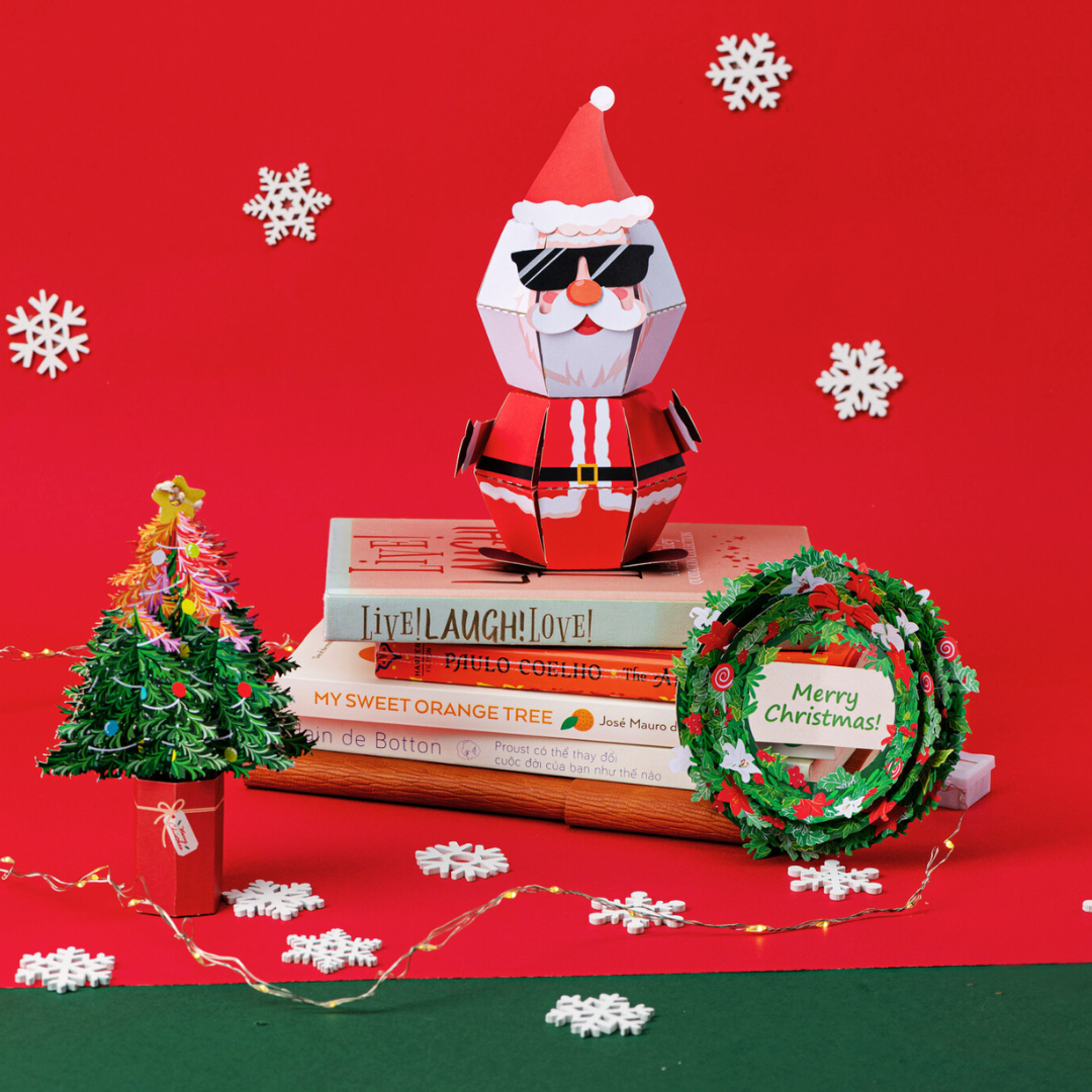Leauni Christmas Design 3D Pop-up Bookmark - Special Edition - (Best Xmas Gift For Book Lovers) Leauni