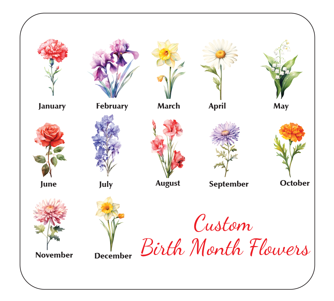 Leauni Custom Birth Month Flowers Mother's Day Night Light Gift Leauni